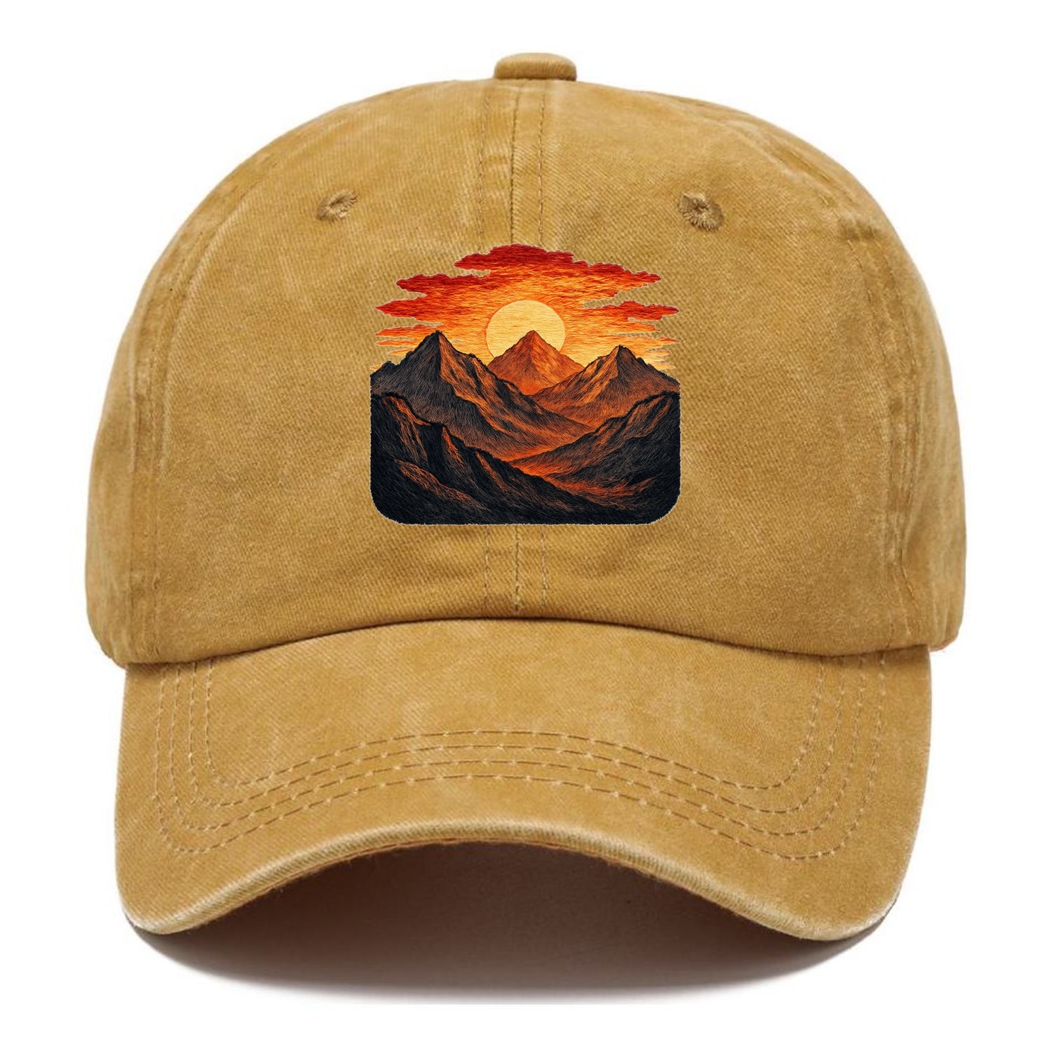 fiery mountains and sunset vista Hat