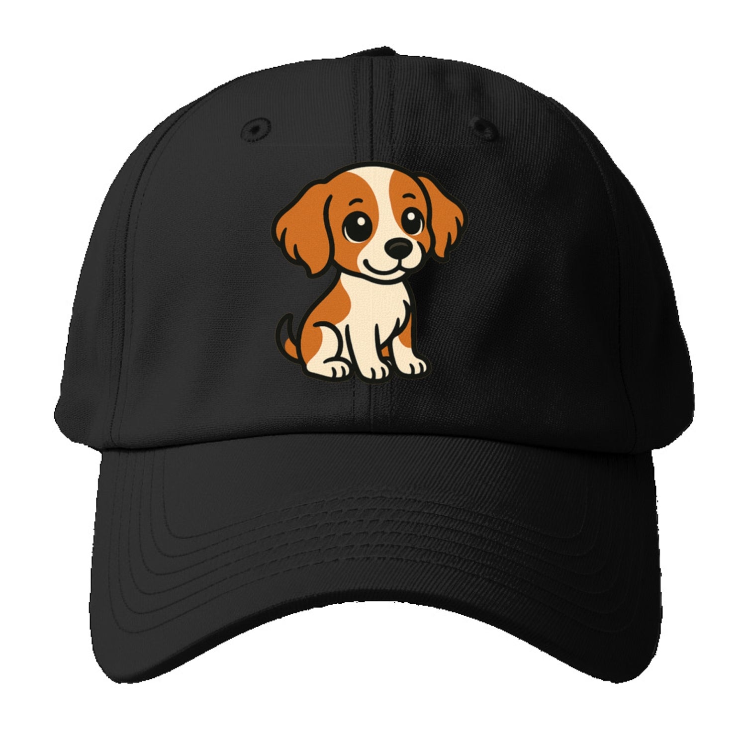 brittany spaniel orange and white sitting pose portrait design Hat