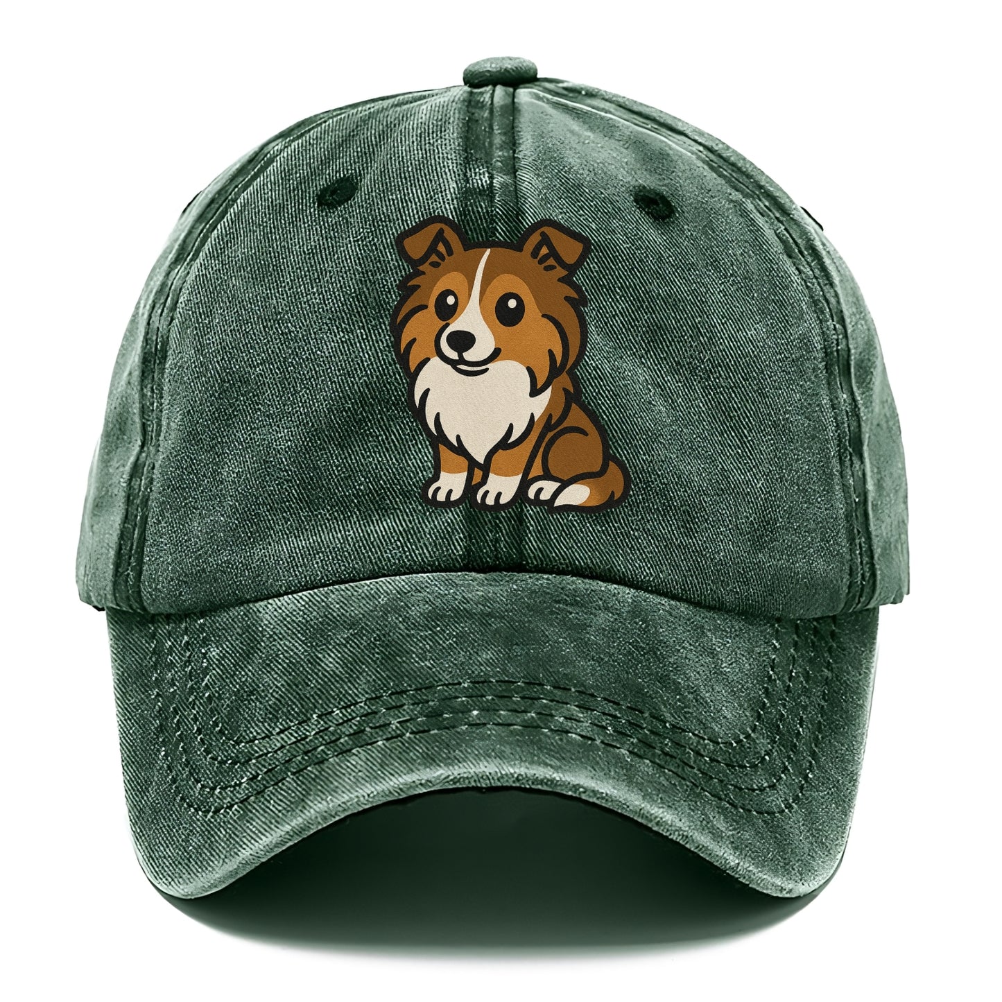 shetland sheepdog sable and white sitting pose portrait design Hat