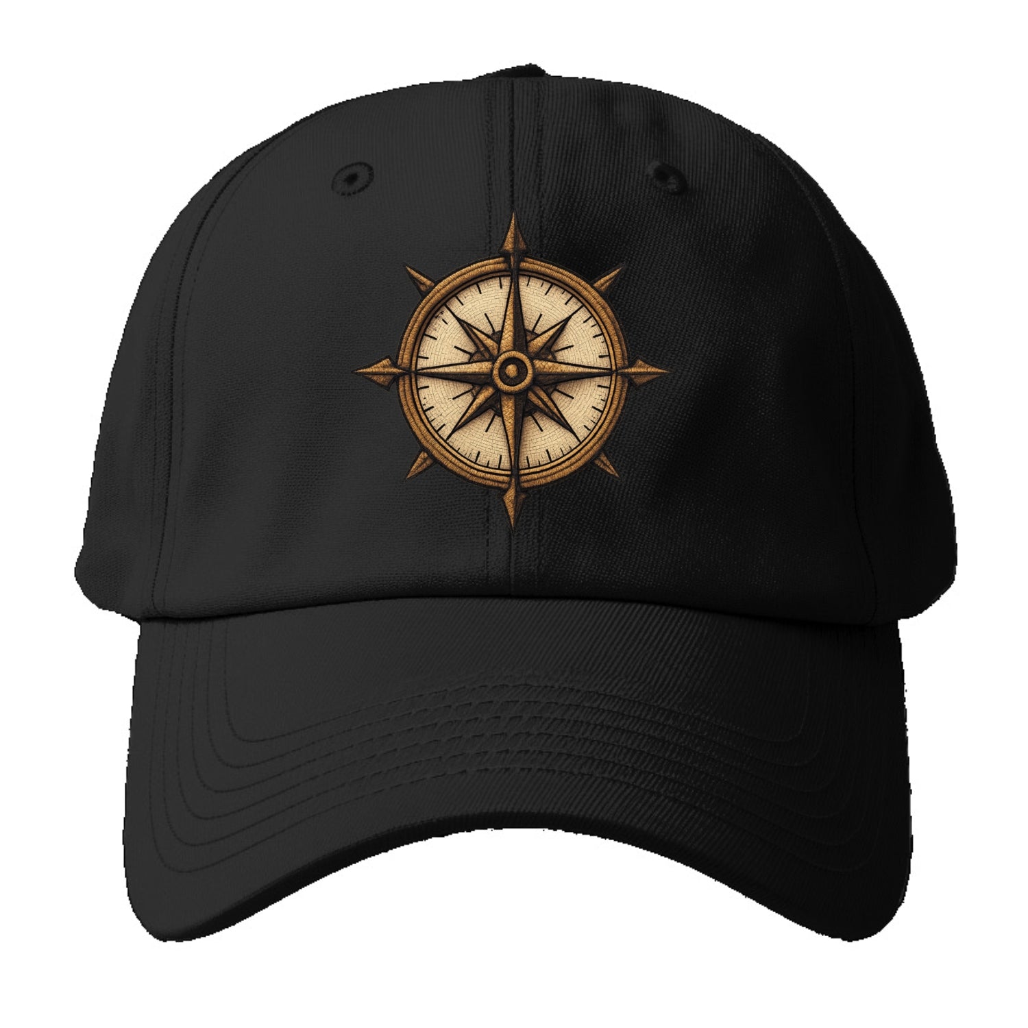 antique compass rose with golden texture Hat