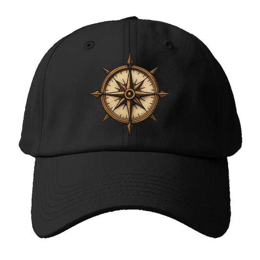 antique compass rose with golden texture Hat