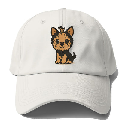 yorkshire terrier brown and black with top knot portrait design Hat