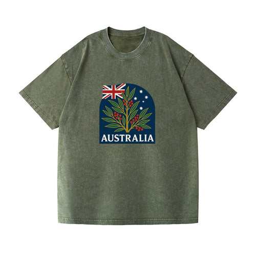 Australian Botanical Emblem Vintage T-shirt