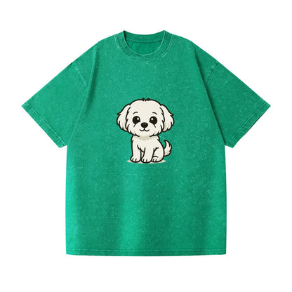 maltese pure white fluffy sitting pose portrait design Hat