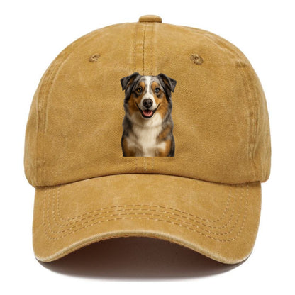 blue merle australian shepherd portrait design Hat