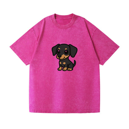 miniature pinscher black and tan sitting pose portrait design Hat