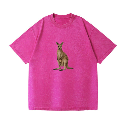 Kangaroo Mother And Baby Portrait Vintage T-shirt