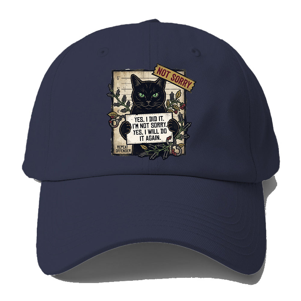 Not Sorry  I DID IT Cat  Baseball Cap