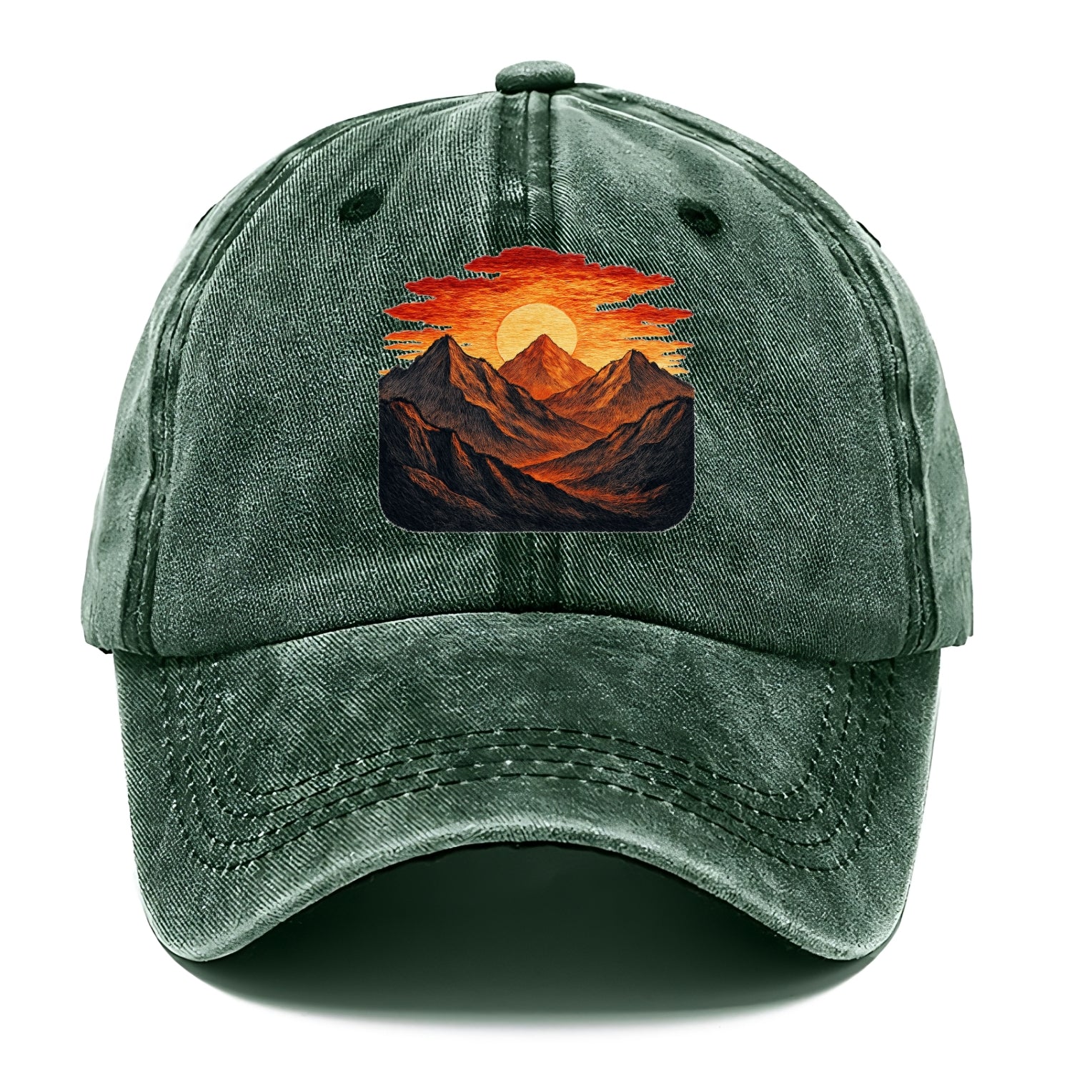 fiery mountains and sunset vista Hat