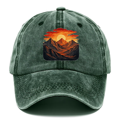 fiery mountains and sunset vista Hat