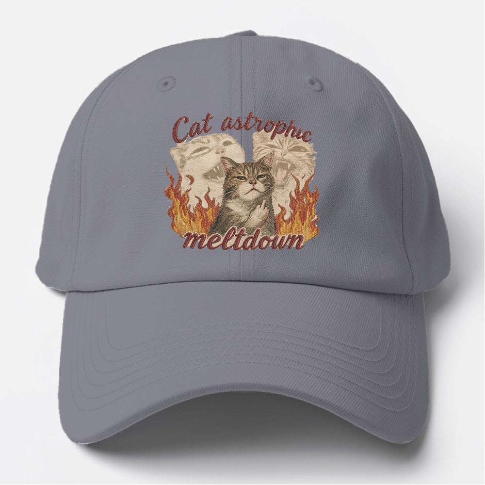 Cat Astrophic Meltdown Baseball Cap