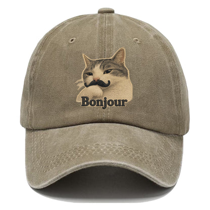 Bonjour Mustache Cat Classic Cap