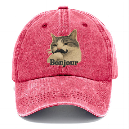 Bonjour Mustache Cat Classic Cap