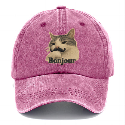 Bonjour Mustache Cat Classic Cap