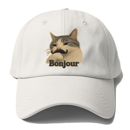 Bonjour Mustache Cat Baseball Cap
