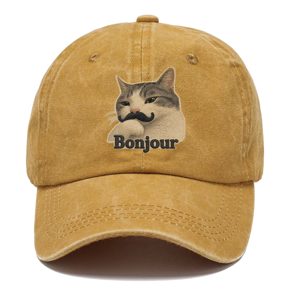 Bonjour Mustache Cat Classic Cap