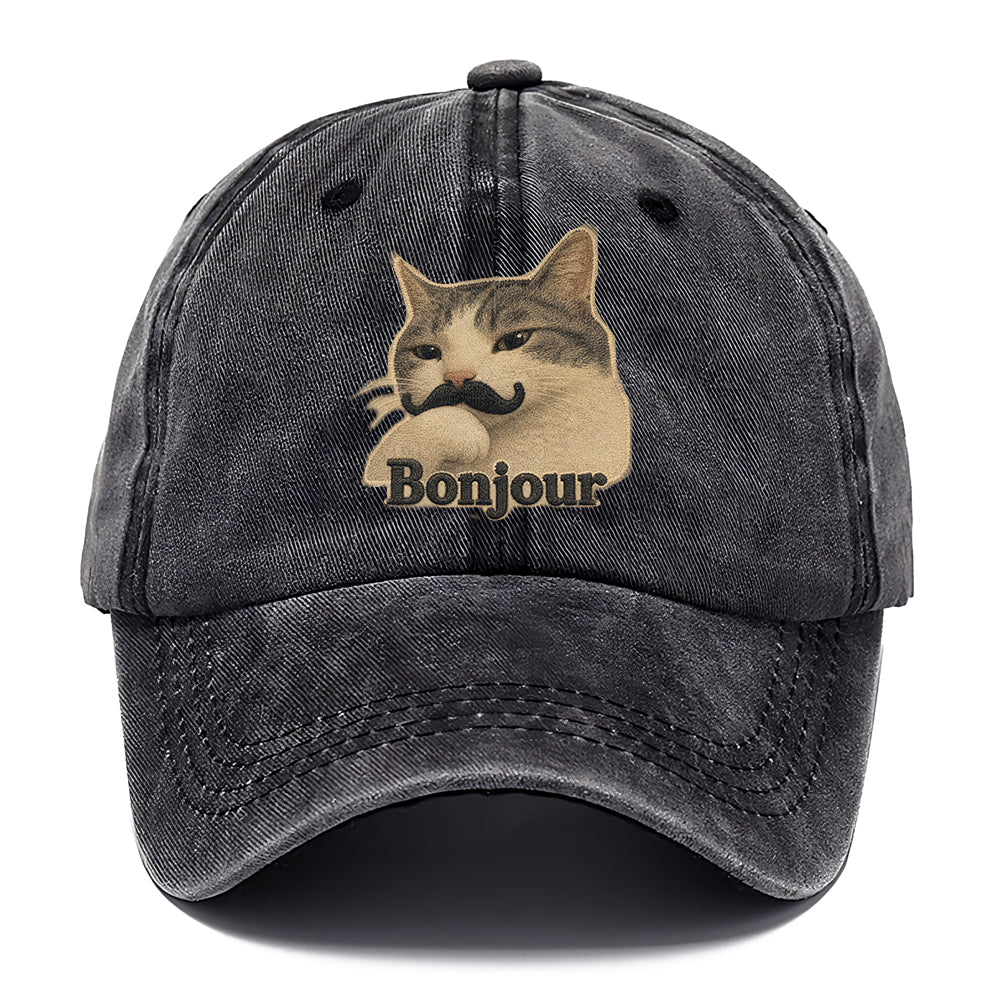 Bonjour Mustache Cat Classic Cap