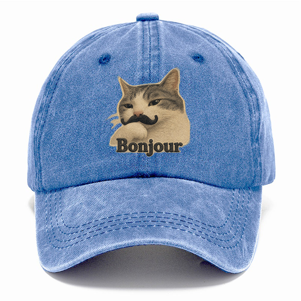 Bonjour Mustache Cat Classic Cap
