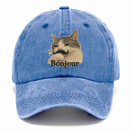 Bonjour Mustache Cat Classic Cap