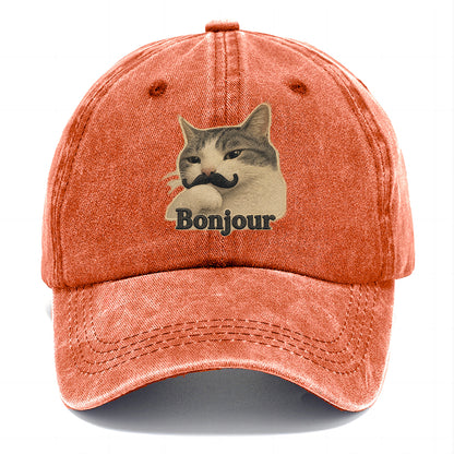 Bonjour Mustache Cat Classic Cap