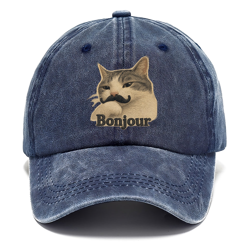 Bonjour Mustache Cat Classic Cap