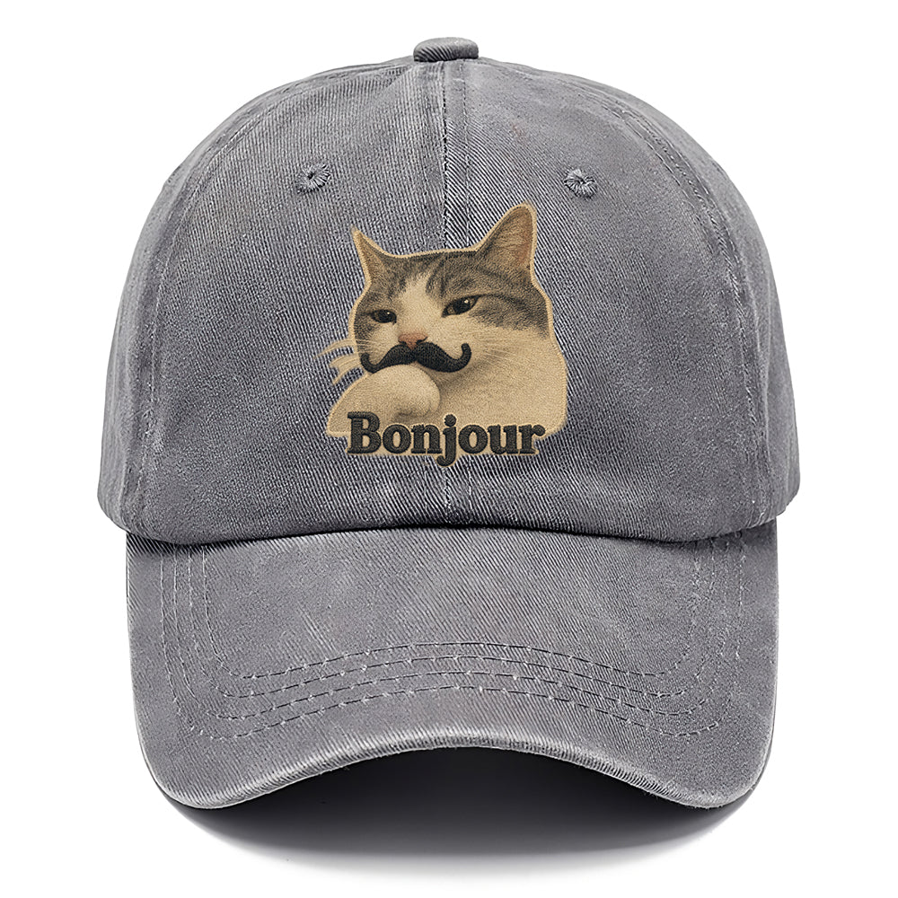Bonjour Mustache Cat Classic Cap
