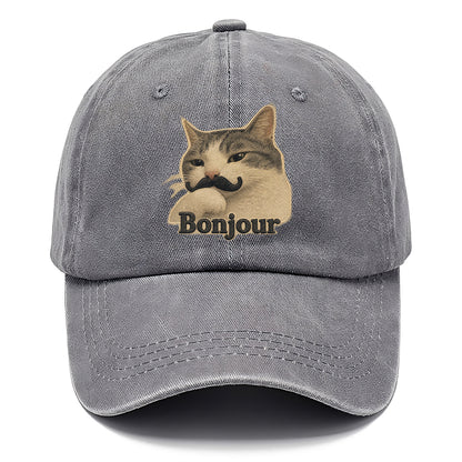 Bonjour Mustache Cat Classic Cap