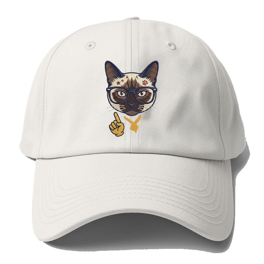 Siamese Nerd Cat Baseball Cap
