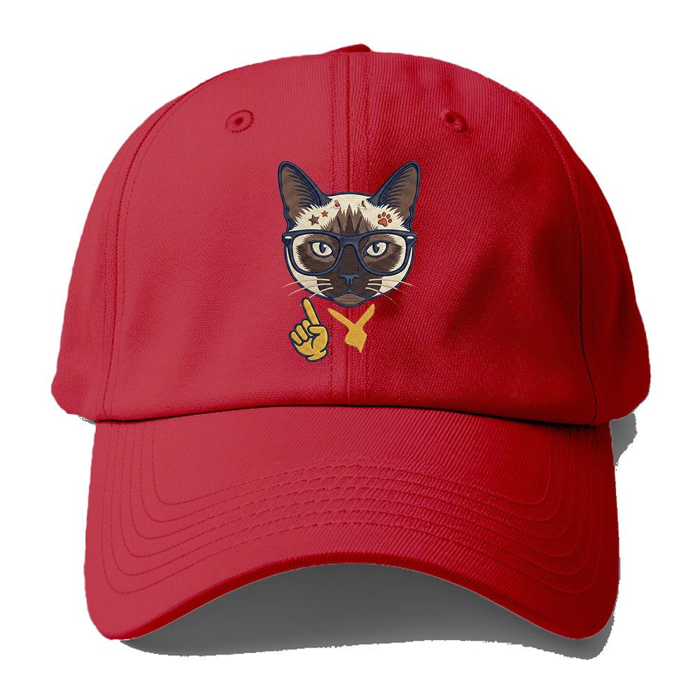 Siamese Nerd Cat Baseball Cap