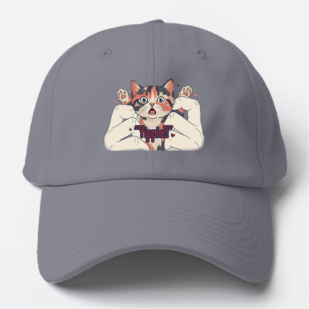 Yippie Cat Fun Baseball Cap