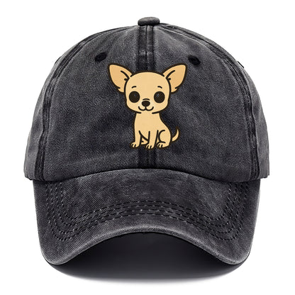 chihuahua cream colored sitting pose portrait design Hat