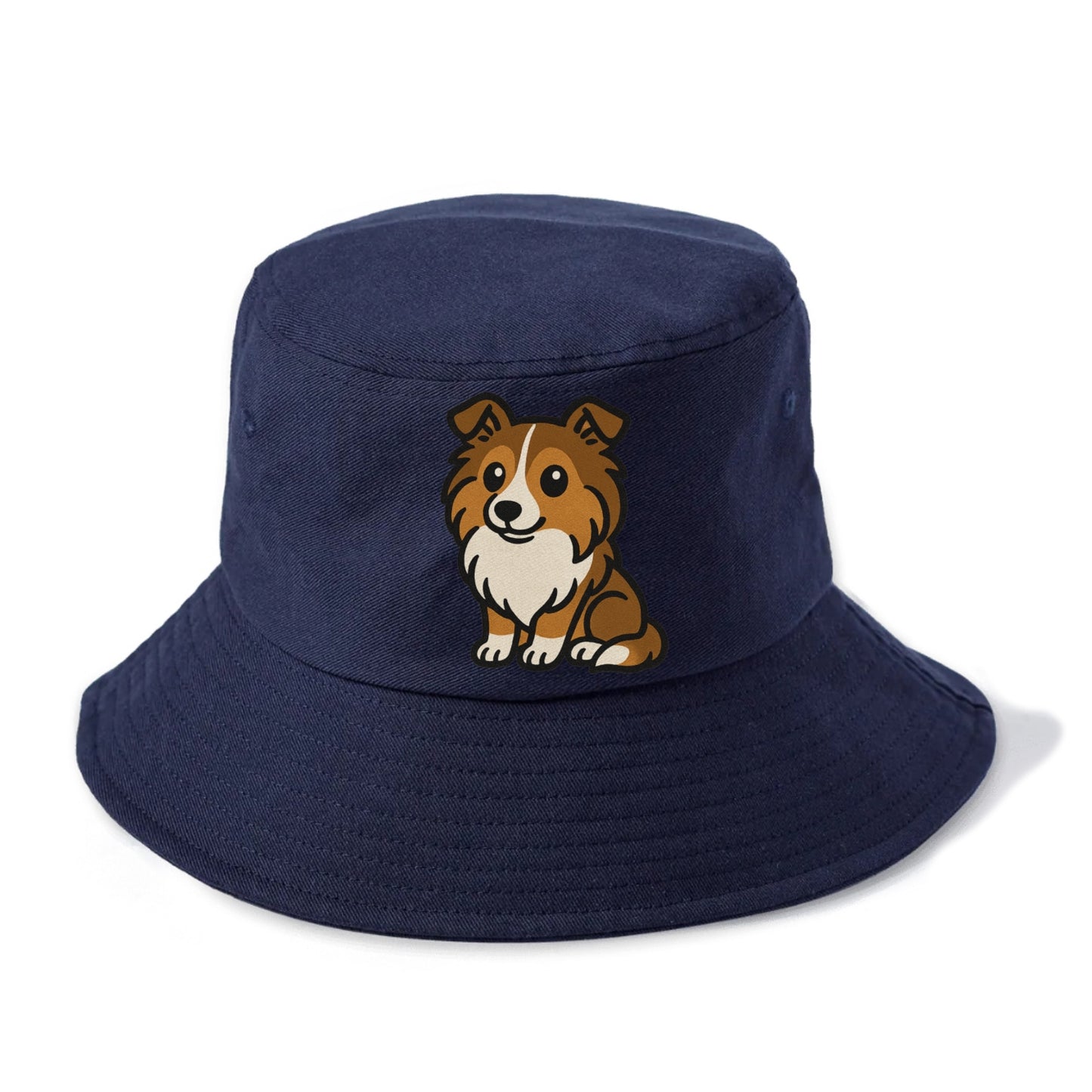 shetland sheepdog sable and white sitting pose portrait design Hat