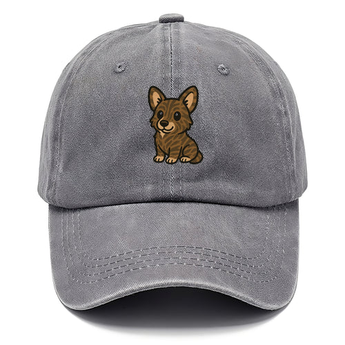 Welsh Corgi Cardigan Brindle Sitting Pose Portrait Design Classic Cap
