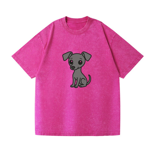 Italian Greyhound Gray Sitting Pose With Thin Build Portrait Design Vintage T-shirt