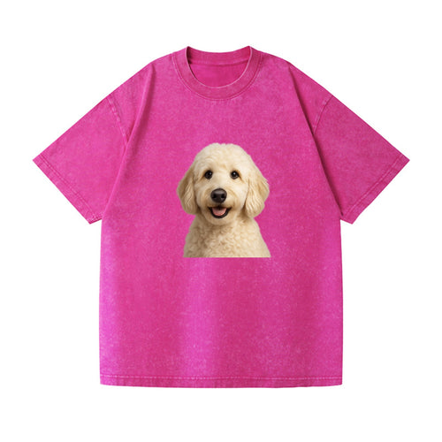 English Cream Doodle Portrait Design Vintage T-shirt