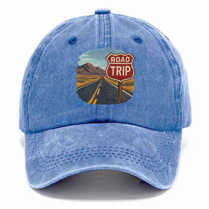 american road trip scenic embroidery Hat