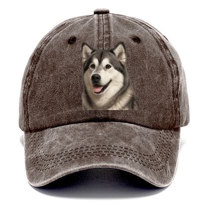 alaskan malamute portrait design Hat