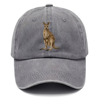 realistic kangaroo mother and joey Hat
