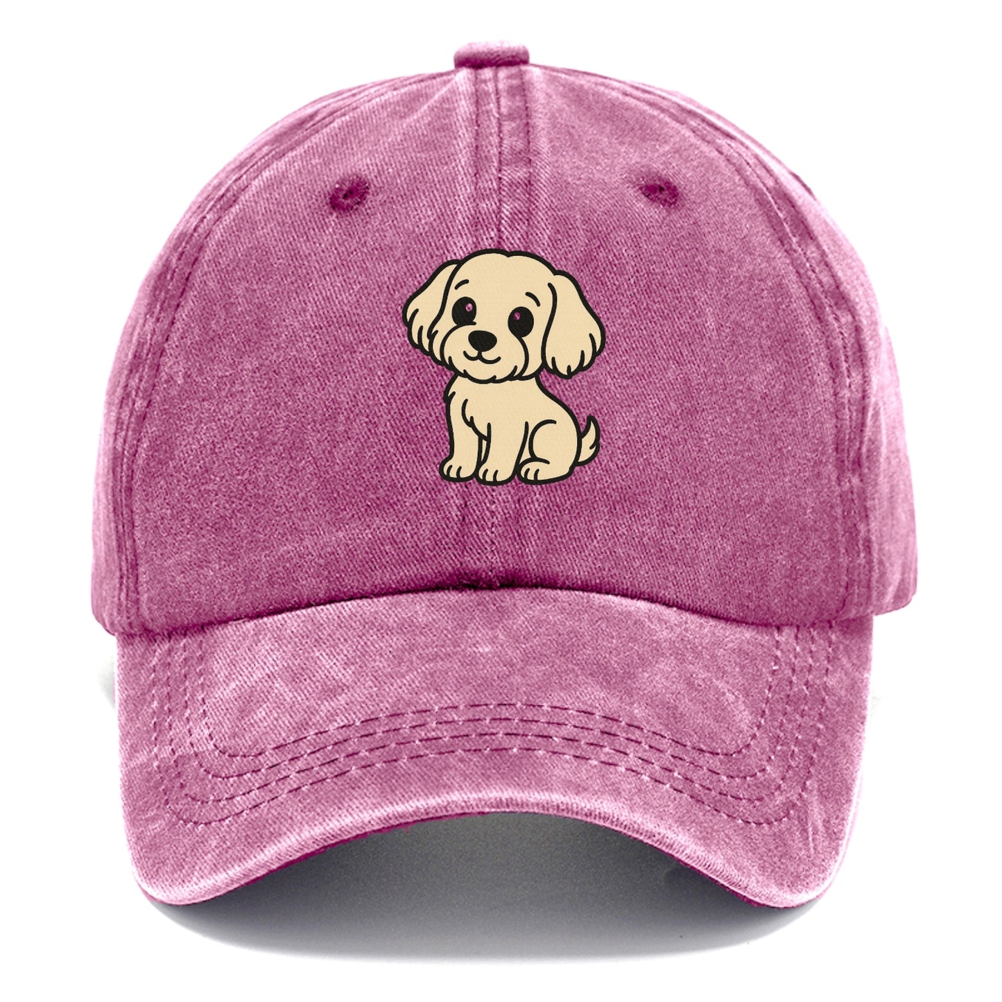 havanese cream colored sitting pose portrait design Hat