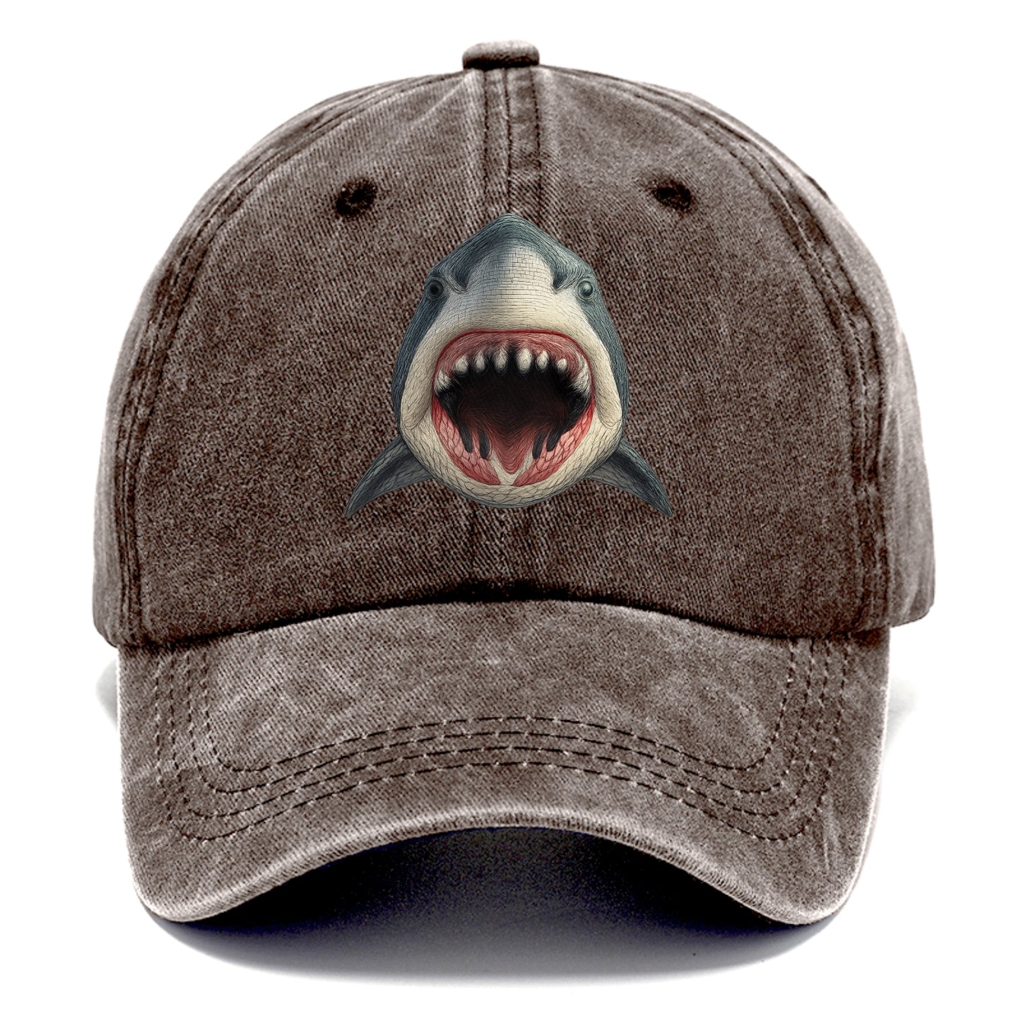 stylized shark maw ready to bite Hat