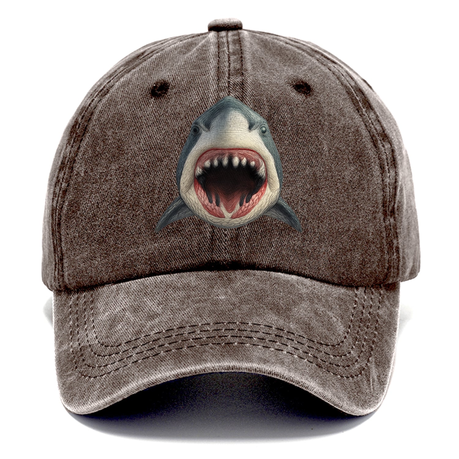 stylized shark maw ready to bite Hat