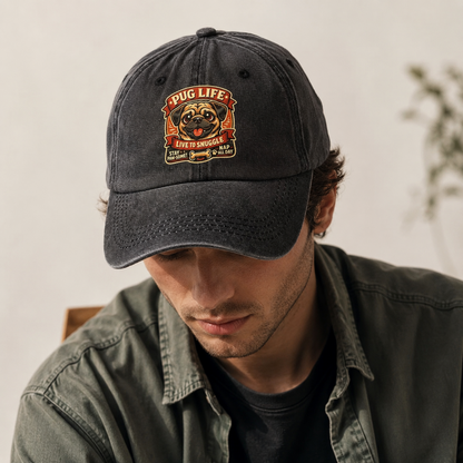 Vintage Pug Classic Cap – editorial product image