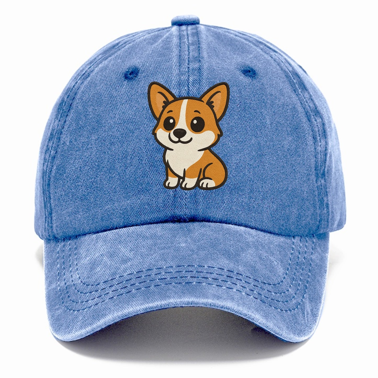 corgi orange and white sitting pose with short legs portrait design Hat