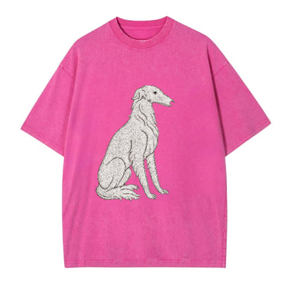 Borzoi White Sitting Pose Hat