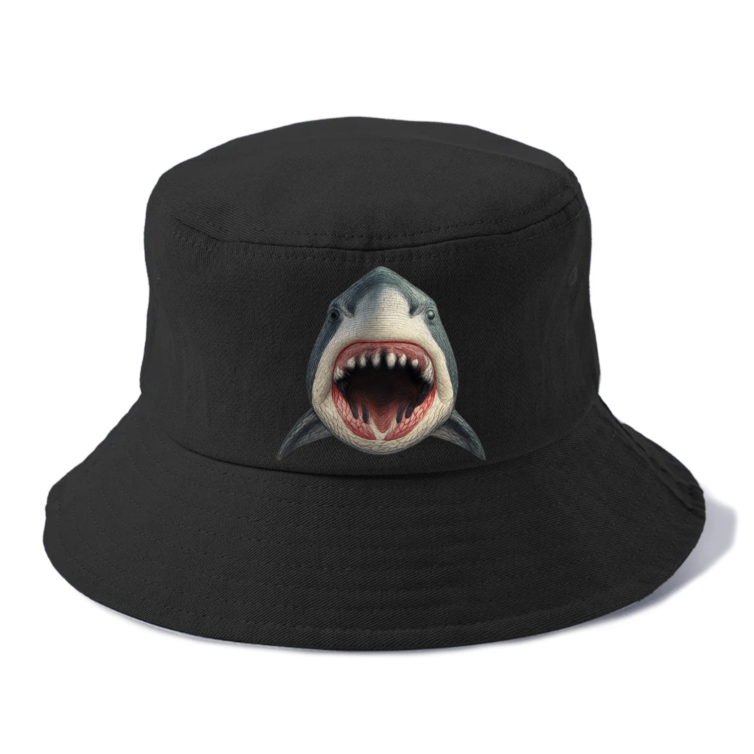 stylized shark maw ready to bite Hat