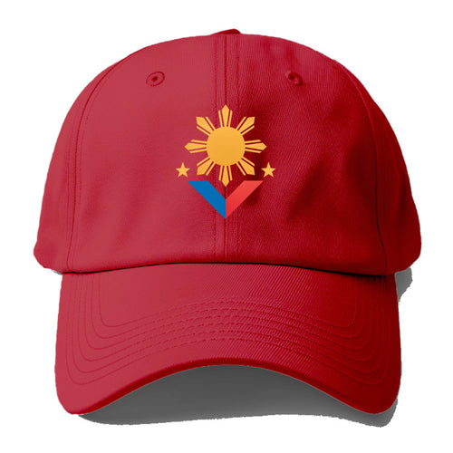 Philippines Flag Sun And Baseball Cap