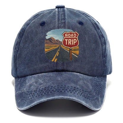 american road trip scenic embroidery Hat