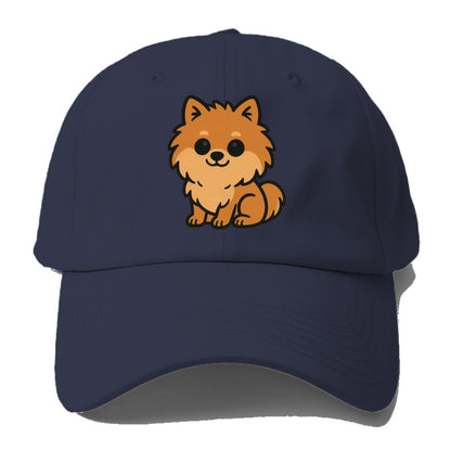 pomeranian orange fluffy sitting pose portrait design Hat