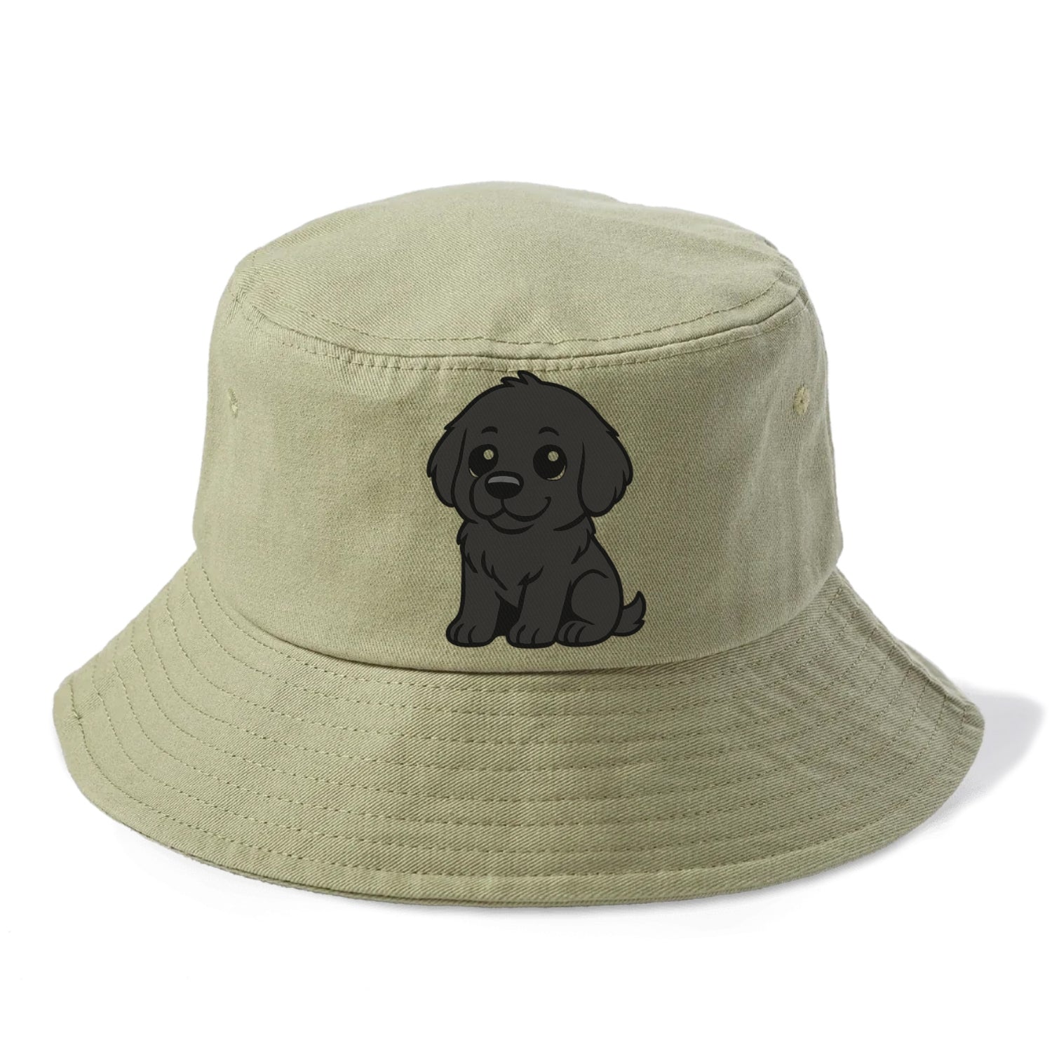 newfoundland black sitting pose with gentle giant expression portrait design Hat