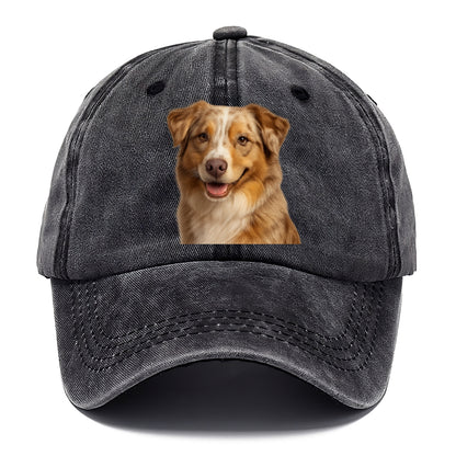 red merle australian shepherd portrait design Hat